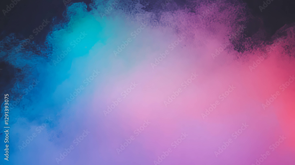 Fototapeta premium Vibrant rainbow light illuminating dark foggy background for abstract design