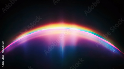 Vibrant rainbow light glow with subtle shadows for creative background or design