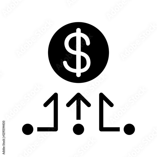 Cryptocurrency icon in glyph style