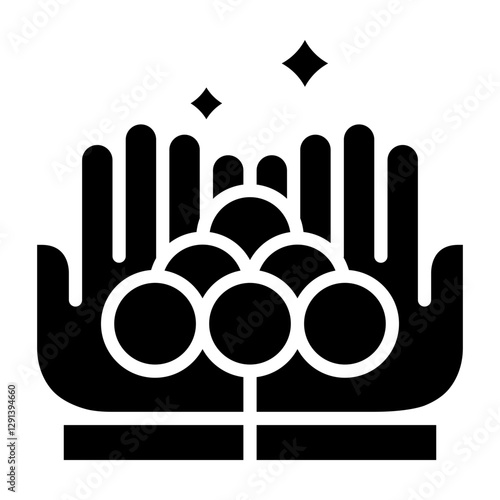 Cryptocurrency icon in glyph style