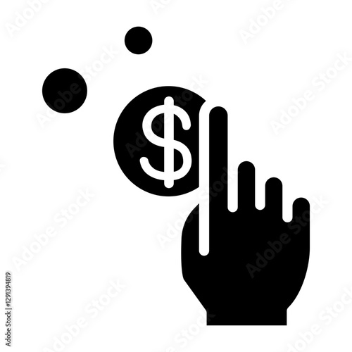 Cryptocurrency icon in glyph style