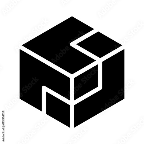 Blockchain icon in glyph style