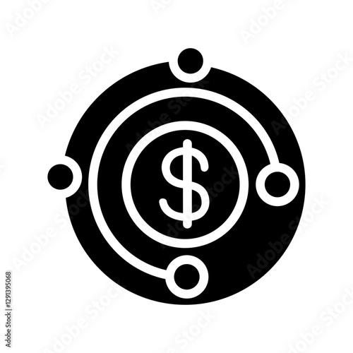 Blockchain icon in glyph style
