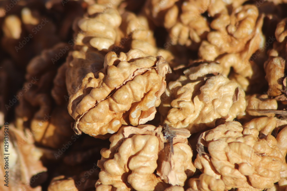 A close-up of peeled walnuts A close-up of peeled walnuts