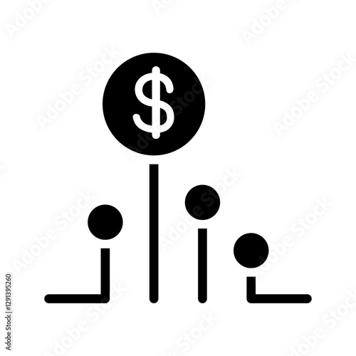 Cryptocurrency icon in glyph style