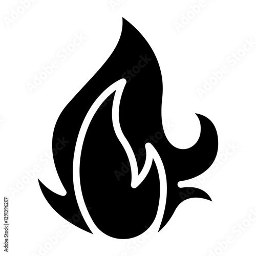 Flammable icon in glyph style