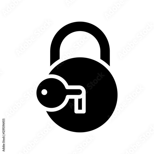 Key, lock icon glyph style