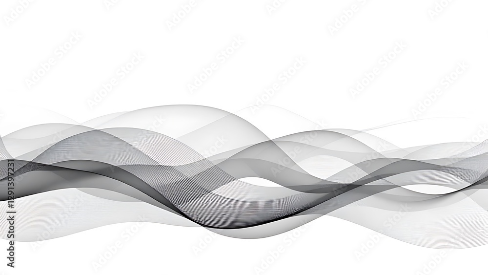 Obraz premium Abstract Wave Pattern Flowing Grey Smoke Design Concept for Creative Projects and Graphic Resources