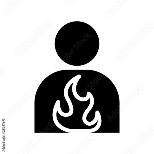 Gastritis icon in glyph style