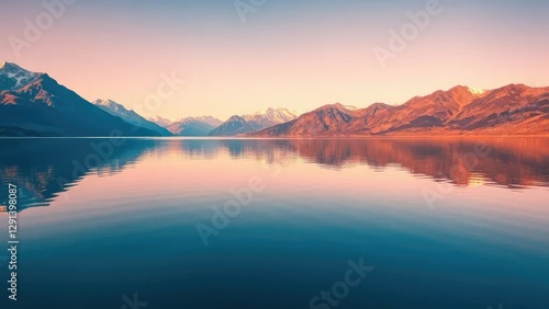Wallpaper Mural A serene lake reflects the majestic mountain range, tranquility, water, scenery Torontodigital.ca