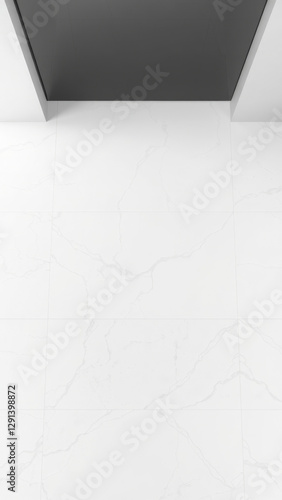 Elegant White Marble Tile Floor Design