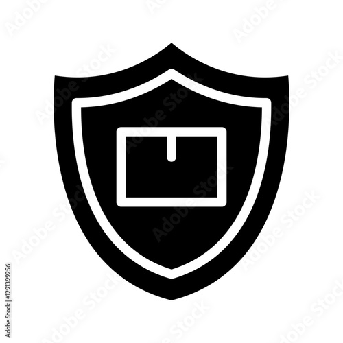 Delivery insurance icon in glyph style