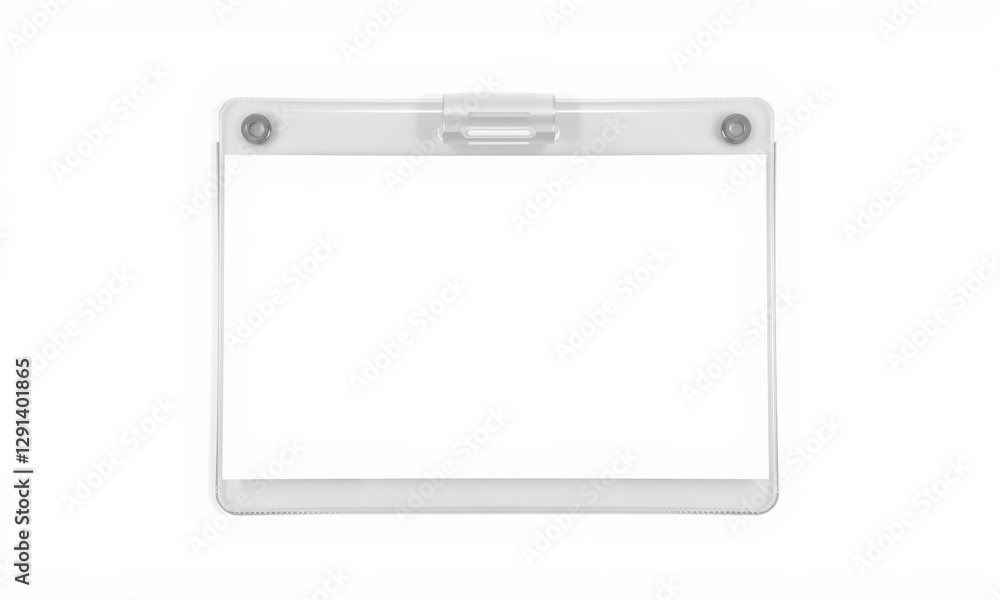 Clear badge holder mockup with blank space for ID or card Clear badge holder mockup with blank space for ID or card