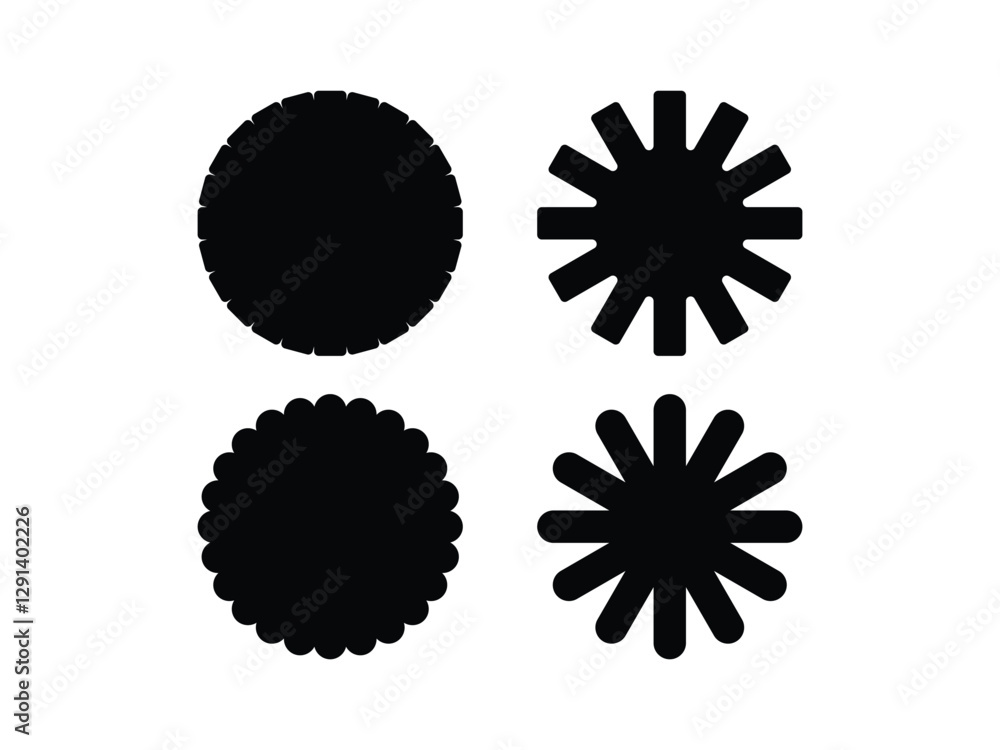 Fototapeta premium editable vector glyphs circles shape symbol design illustration isolated on transparent background