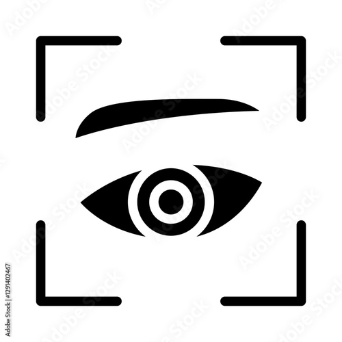 Iris scan icon in glyph style