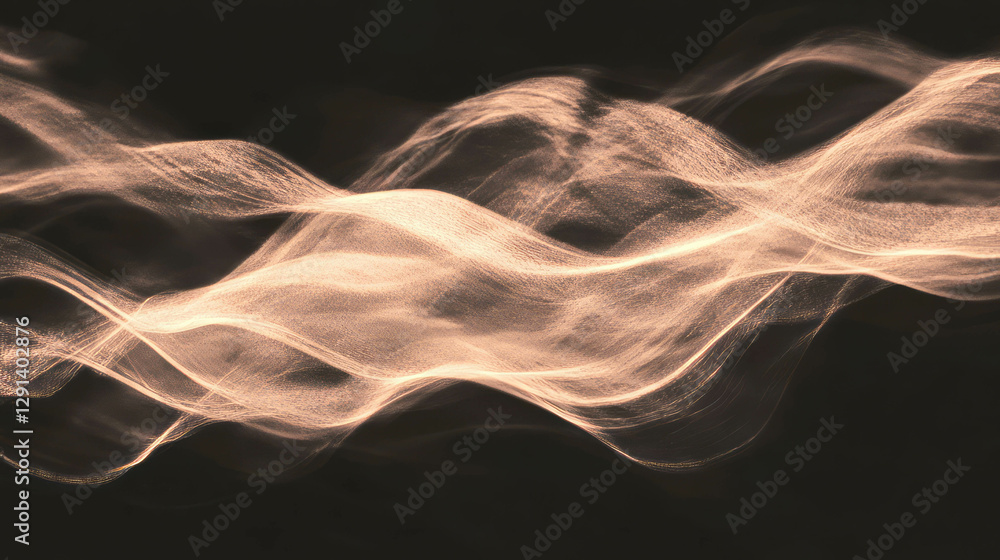 Fototapeta premium Abstract sepia light waves with vignette for design and background enhancement