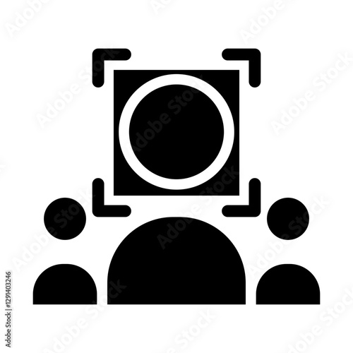 Face scan icon in glyph style