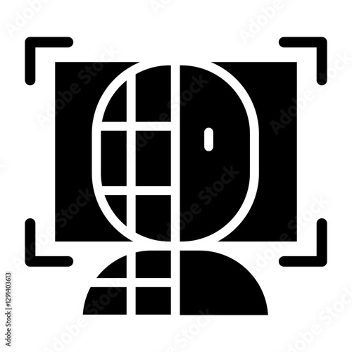 Face detection icon in glyph style