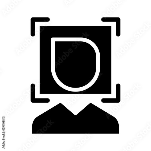 Face scan icon in glyph style