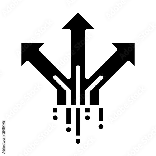 AI, artificial intelligence icon in glyph style