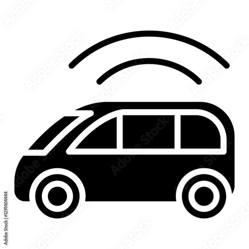 Smart car icon in glyph style