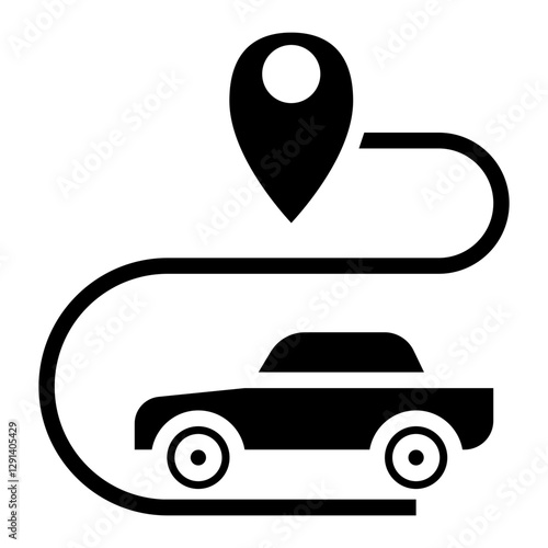 Smart car navigator icon in glyph style