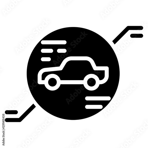 Smart car icon in glyph style