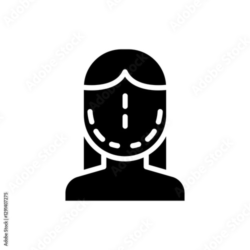 Facial surgery icon in glyph style