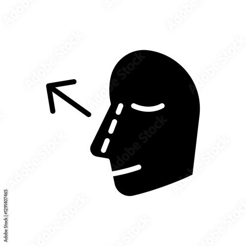 Rhinoplasty icon in glyph style
