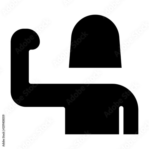 Strong woman icon in glyph style