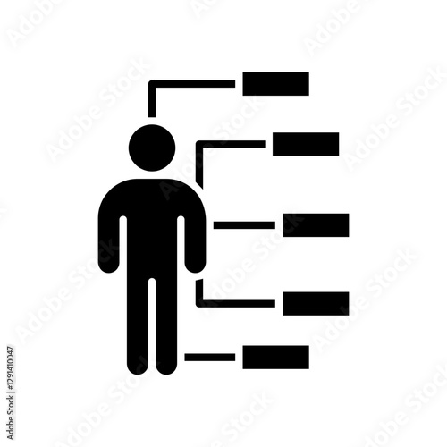 Body scanning icon in glyph style