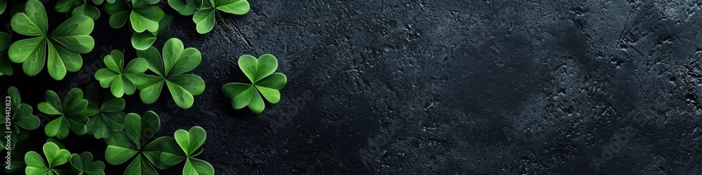 Saint Patrick Day Black 3d background minimalistic mockup with space for text Saint Patrick Day Black 3d background minimalistic mockup with space for text