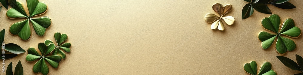 Saint Patrick Day Gold 3d background minimalistic mockup with space for text Saint Patrick Day Gold 3d background minimalistic mockup with space for text