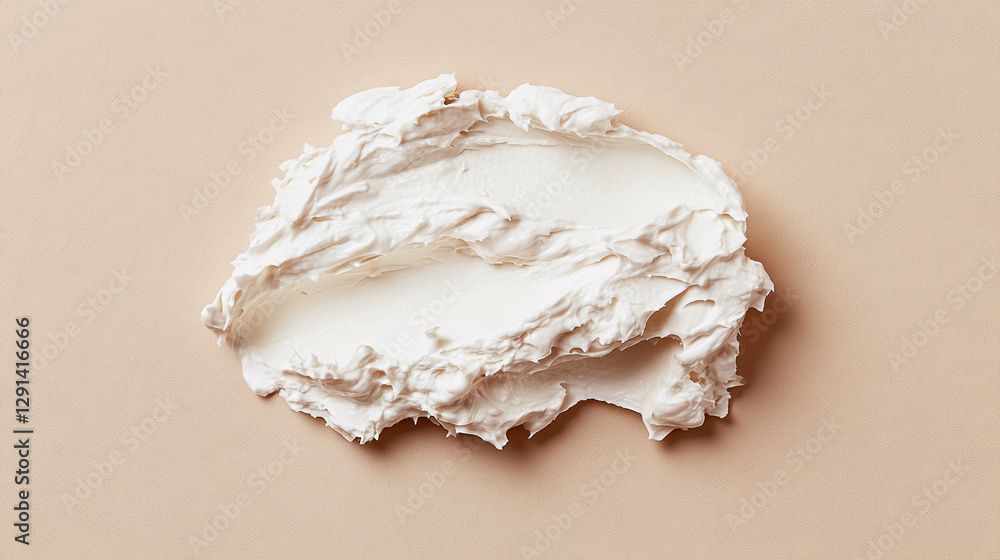 Creamy white spread swirls across a neutral backdrop, evoking smoothness and richness. Ideal for baking, desserts, or skincare concepts. Texture focus. Creamy white spread swirls across a neutral backdrop, evoking smoothness and richness. Ideal for baking, desserts, or skincare concepts. Texture focus.