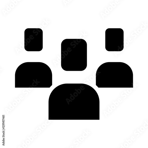 Social network icon in glyph style