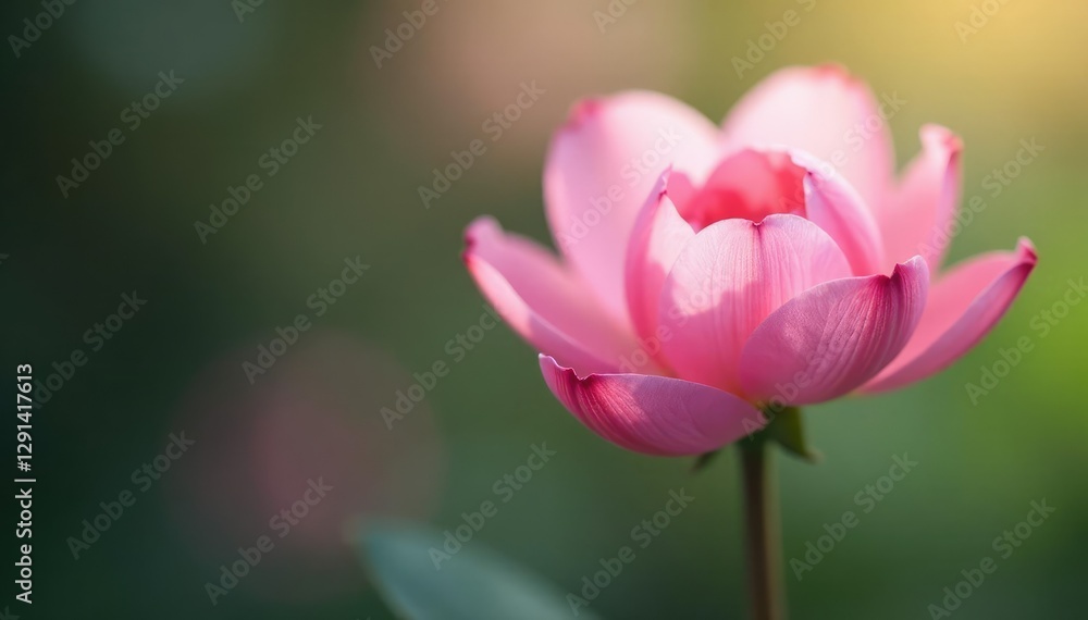 Soft pink petals unfolding on a delicate stem, floral, flowers Soft pink petals unfolding on a delicate stem, floral, flowers