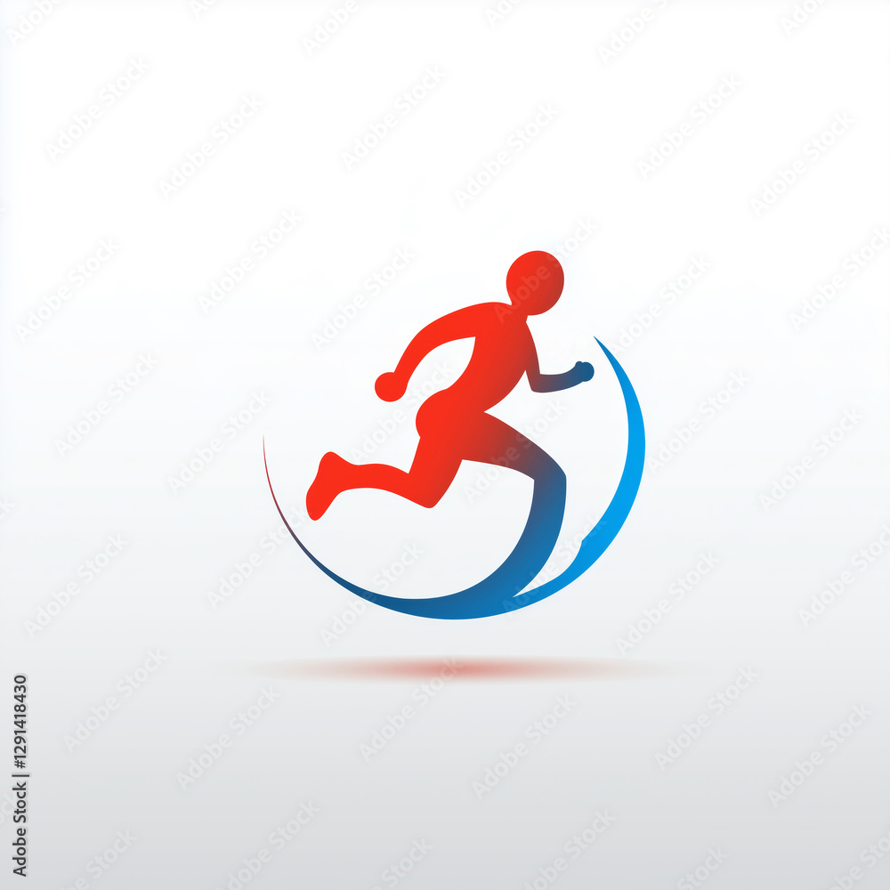 Dynamic running symbol representing fitness and sports engagement for all Dynamic running symbol representing fitness and sports engagement for all