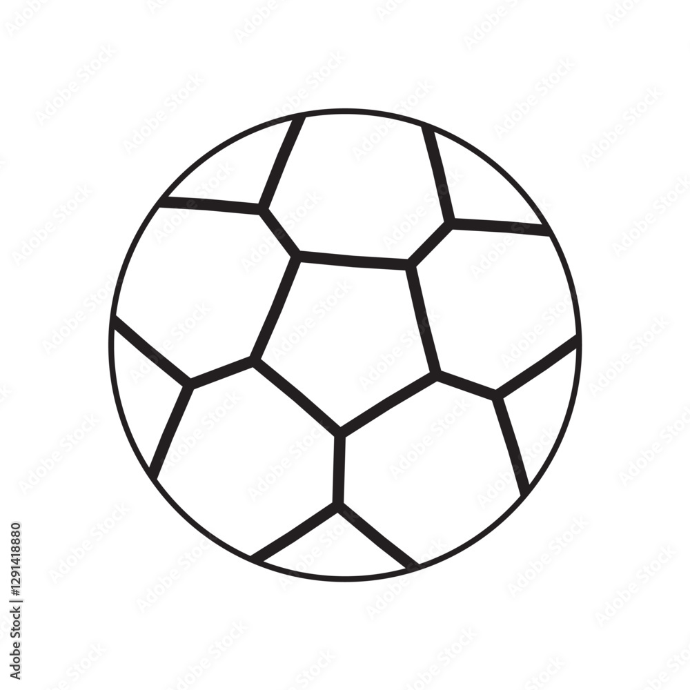 Fototapeta premium Soccer Ball Outline Vector Illustration, EPS File