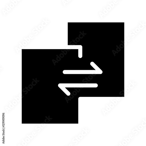 Data transfer icon in glyph style