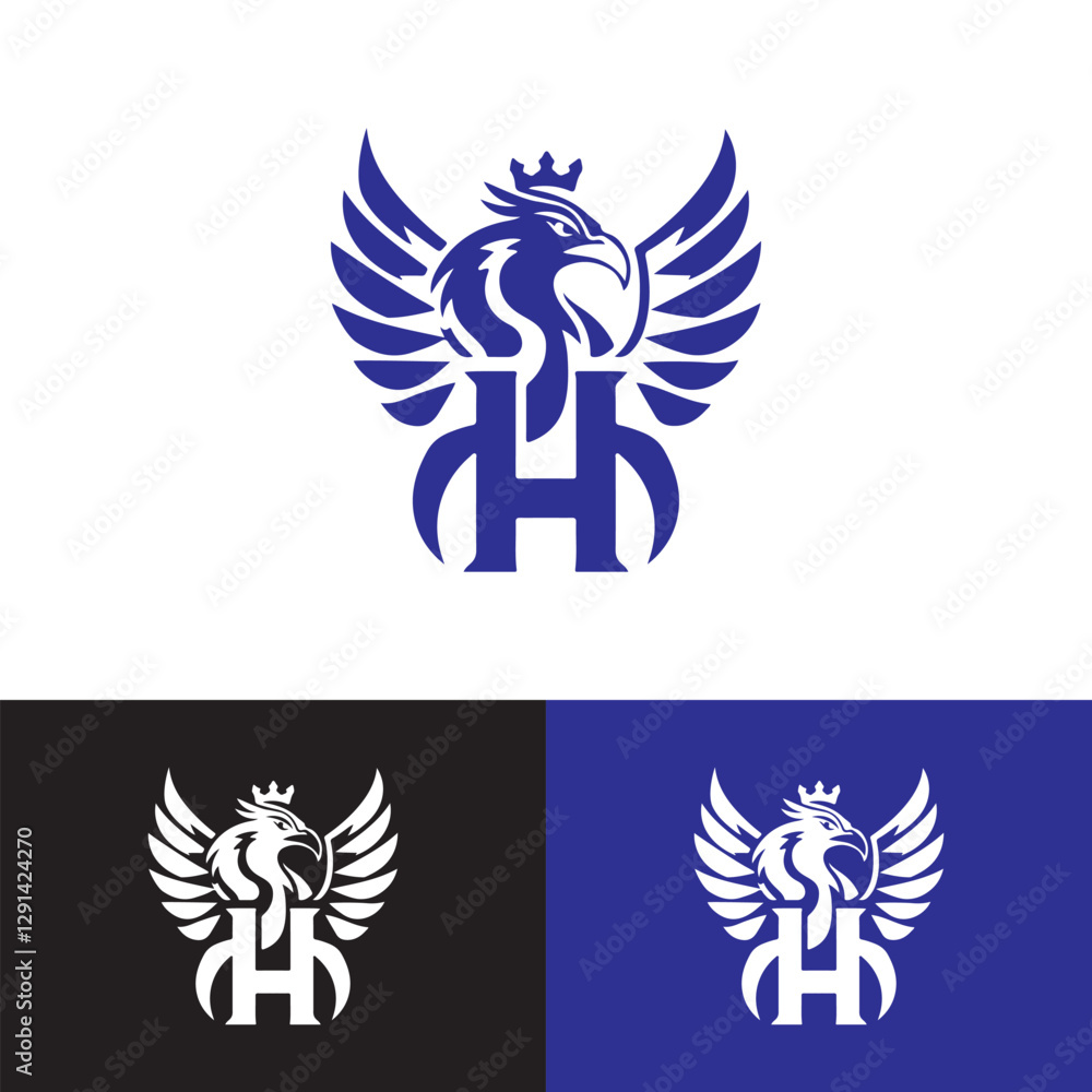 Obraz premium Modern Minimalist Letter H Griffin Logo Design Vector Illustration