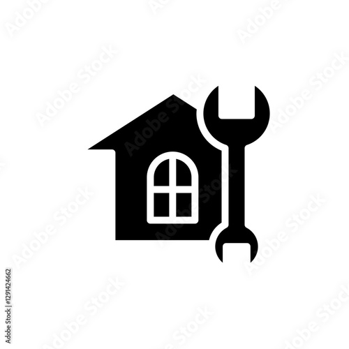 House improvement icon in glyph style