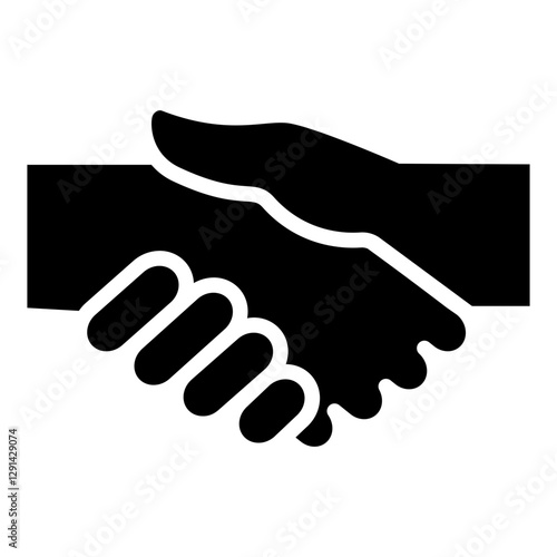 Shake hands icon in glyph style