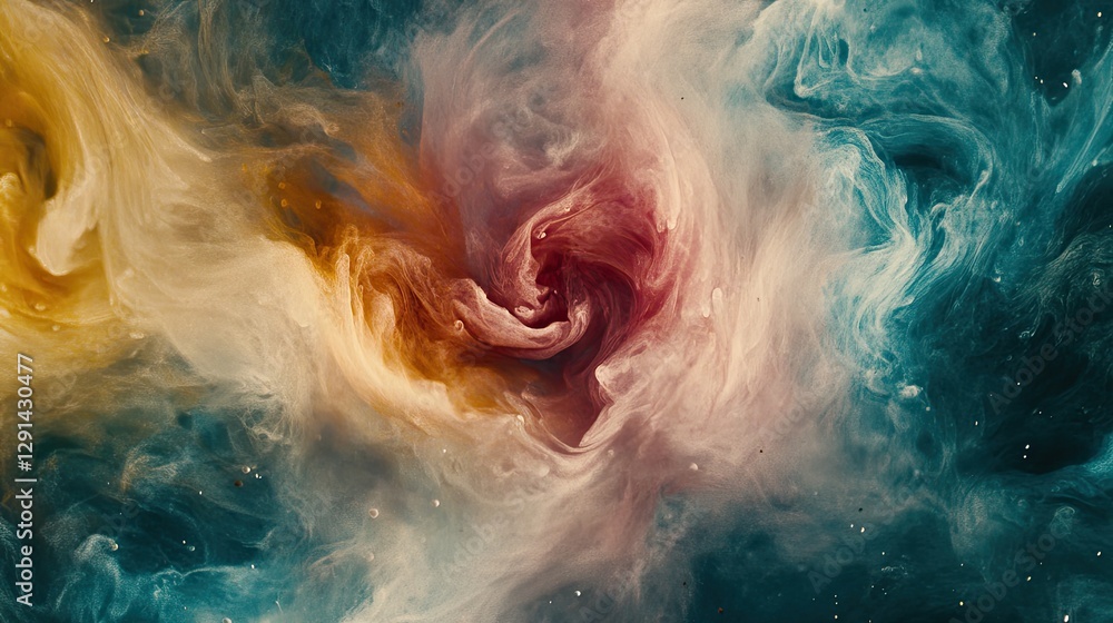 Obraz premium Colorful Swirling Nebula with Rich Textures and Vibrant Hues