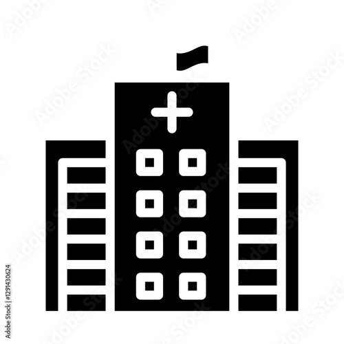 Hospital icon in glyph style