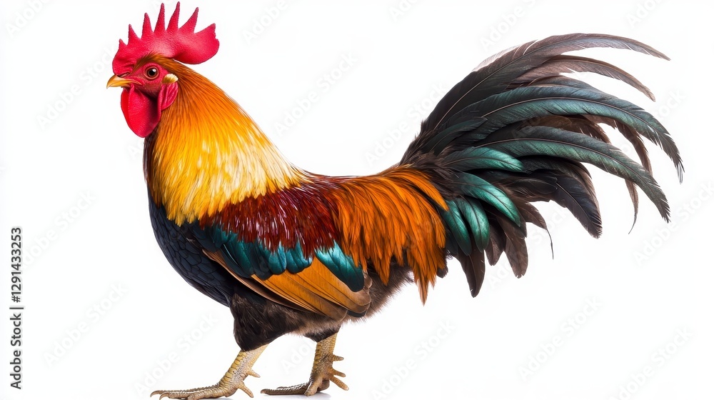 Fototapeta premium Colorful Rooster Portrait Photo