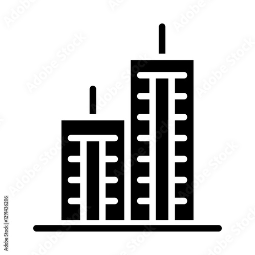 Office building icon in glyph style