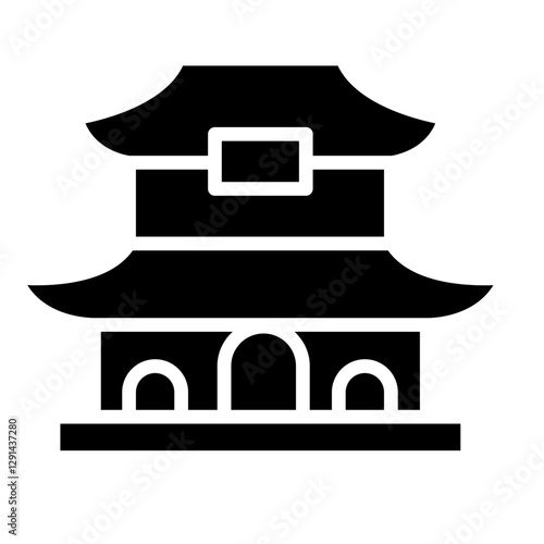 Korean palace icon in glyph style