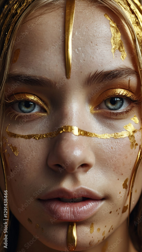 Fototapeta premium gold face paint