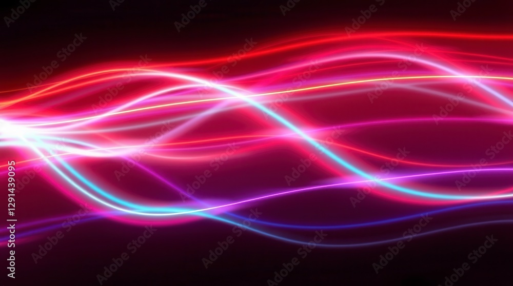 Abstract neon lights create a vibrant, futuristic background with dynamic waves of bright color. Abstract neon lights create a vibrant, futuristic background with dynamic waves of bright color.
