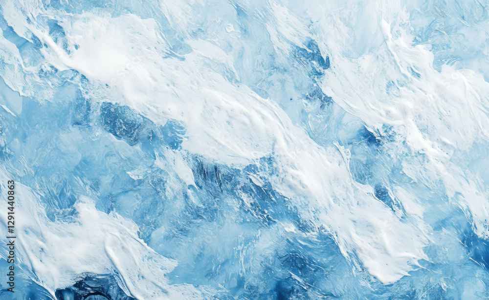 Obraz premium Abstract blue background with white soap foam texture pattern